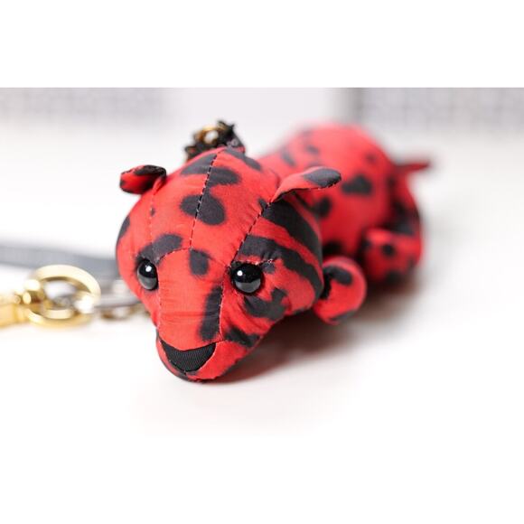 Dolce & Gabbana Unique Red Leopard Toy DG Logo Animal Key Chain - Picture 1 of 10